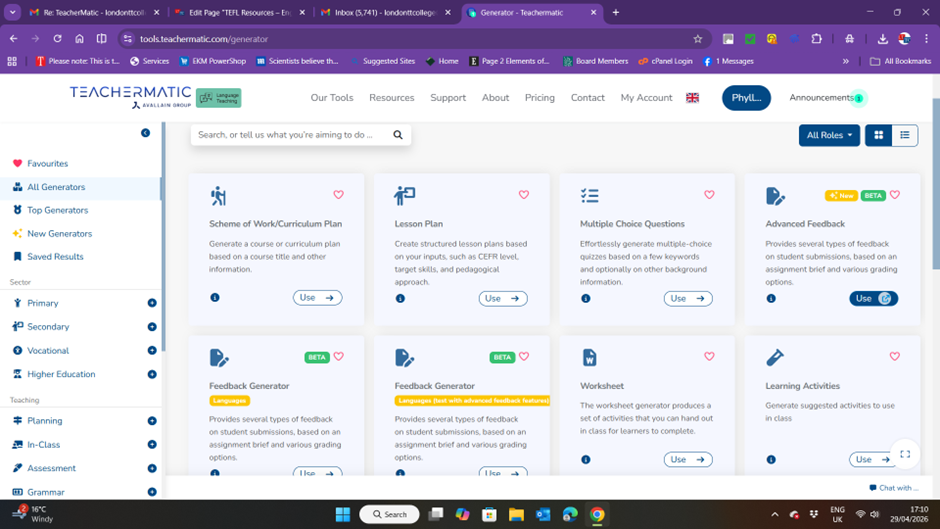 TeacherMatic resources
